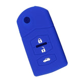Max Maxb Car 3 Buttons Remote Silicone Key Cover Case Shell For Mazda M2 M3 Blue