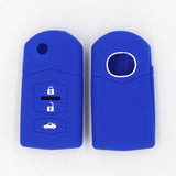 Max Maxb Car 3 Buttons Remote Silicone Key Cover Case Shell For Mazda M2 M3 Blue