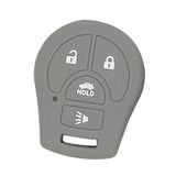 Maxbell Silicone Remote Keyless Car Key Fob Rubber Cover Protector for Nissan Gray