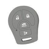 Maxbell Silicone Remote Keyless Car Key Fob Rubber Cover Protector for Nissan Gray