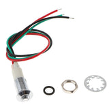 Max Maxb 8mm 12V Convex Metal Indicator Pilot Dash Light Lamp Wire Lead White