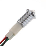 Max Maxb 8mm 12V Convex Metal Indicator Pilot Dash Light Lamp Wire Lead White