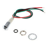 Max Maxb 8mm 12V Convex Metal Indicator Pilot Dash Light Lamp Wire Lead White