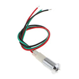 Max Maxb 8mm 12V Convex Metal Indicator Pilot Dash Light Lamp Wire Lead White