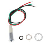 Max Maxb 8mm 12V Convex Metal Indicator Pilot Dash Light Lamp Wire Lead White