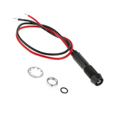 Maxbell 8mm 12V Concave Metal Indicator Pilot Dash Light Lamp Wire Lead  White