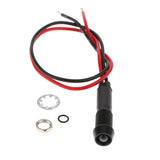 Maxbell 8mm 12V Concave Metal Indicator Pilot Dash Light Lamp Wire Lead  White