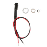 Maxbell 8mm 12V Concave Metal Indicator Pilot Dash Light Lamp Wire Lead  White