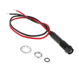 Maxbell 8mm 12V Concave Metal Indicator Pilot Dash Light Lamp Wire Lead  White
