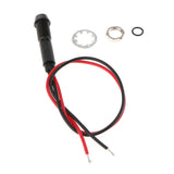 Maxbell 8mm 12V Concave Metal Indicator Pilot Dash Light Lamp Wire Lead  White