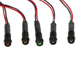 Maxbell 8mm 12V Concave Metal Indicator Pilot Dash Light Lamp Wire Lead  White
