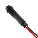 Maxbell 8mm 12V Concave Metal Indicator Pilot Dash Light Lamp Wire Lead  White