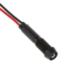 Maxbell 8mm 12V Concave Metal Indicator Pilot Dash Light Lamp Wire Lead  White