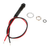 Maxbell 8mm 12V Concave Metal Indicator Pilot Dash Light Lamp Wire Lead  White