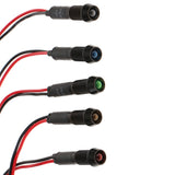 Maxbell 8mm 12V Concave Metal Indicator Pilot Dash Light Lamp Wire Lead  White