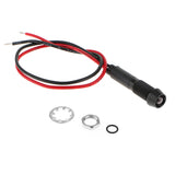 Maxbell 8mm 12V Concave Metal Indicator Pilot Dash Light Lamp Wire Lead  White