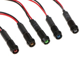 Maxbell 8mm 12V Concave Metal Indicator Pilot Dash Light Lamp Wire Lead  White