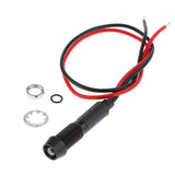 Maxbell 8mm 12V Concave Metal Indicator Pilot Dash Light Lamp Wire Lead  White