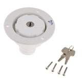 Max Locking Fuel Tank Cover Gas Lid Filler Cap with Lock For Boat RV Truck White