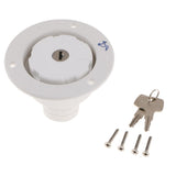Max Locking Fuel Tank Cover Gas Lid Filler Cap with Lock For Boat RV Truck White