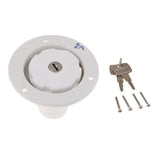 Max Locking Fuel Tank Cover Gas Lid Filler Cap with Lock For Boat RV Truck White