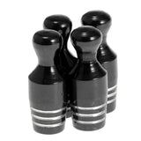 Maxbell 4X Car Bicycle Wheel Tire Air Valve Stems Cap Dust Cover Bowling Type Black