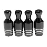 Maxbell 4X Car Bicycle Wheel Tire Air Valve Stems Cap Dust Cover Bowling Type Black