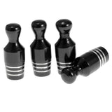 Maxbell 4X Car Bicycle Wheel Tire Air Valve Stems Cap Dust Cover Bowling Type Black