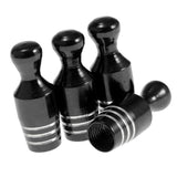 Maxbell 4X Car Bicycle Wheel Tire Air Valve Stems Cap Dust Cover Bowling Type Black