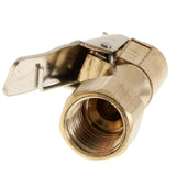 Max 1/4" NPT Brass Lock-on Tire Inflator Female Air Chuck with Clip Gold