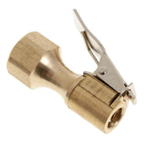 Max 1/4" NPT Brass Lock-on Tire Inflator Female Air Chuck with Clip Gold