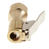 Max 1/4" NPT Brass Lock-on Tire Inflator Female Air Chuck with Clip Gold