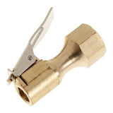 Max 1/4" NPT Brass Lock-on Tire Inflator Female Air Chuck with Clip Gold