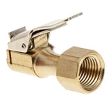 Max 1/4" NPT Brass Lock-on Tire Inflator Female Air Chuck with Clip Gold