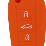 Max Silicone Cover Fit for AUDI Folding Remote Key Fob Case Shell Orange