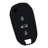 Maxbell Silicone Car Key Case Cover Fit for AUDI Folding Remote Key Fob Case Shell 3 Buttons Black