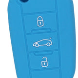 Max Silicone Cover Fit for AUDI Folding Remote Key Fob Case Shell Light Blue