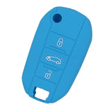 Max Silicone Cover Fit for AUDI Folding Remote Key Fob Case Shell Light Blue