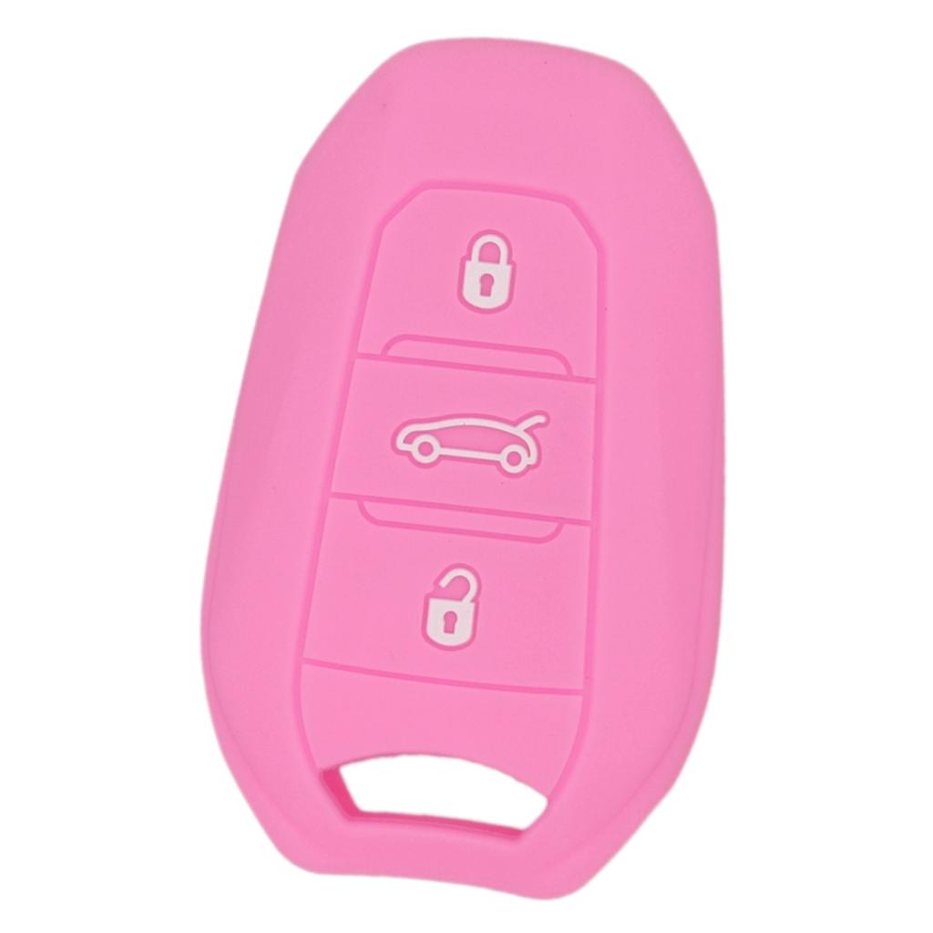 Max Silicone Car Key Cover Fit for AUDI Smart Remote Key Fob Case Shell Pink