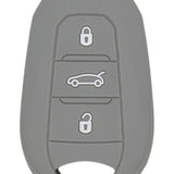 Max Silicone Car Key Cover Fit for AUDI Smart Remote Key Fob Case Shell Gray