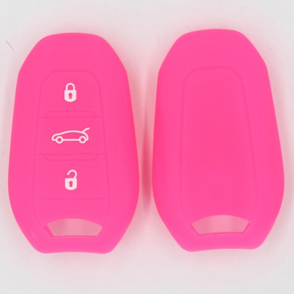 Max Silicone Car Key Cover For AUDI Smart Remote Key Fob Case Shell Rose Red