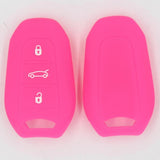 Max Silicone Car Key Cover For AUDI Smart Remote Key Fob Case Shell Rose Red