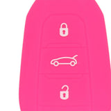 Max Silicone Car Key Cover For AUDI Smart Remote Key Fob Case Shell Rose Red