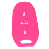 Max Silicone Car Key Cover For AUDI Smart Remote Key Fob Case Shell Rose Red