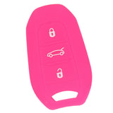 Max Silicone Car Key Cover For AUDI Smart Remote Key Fob Case Shell Rose Red