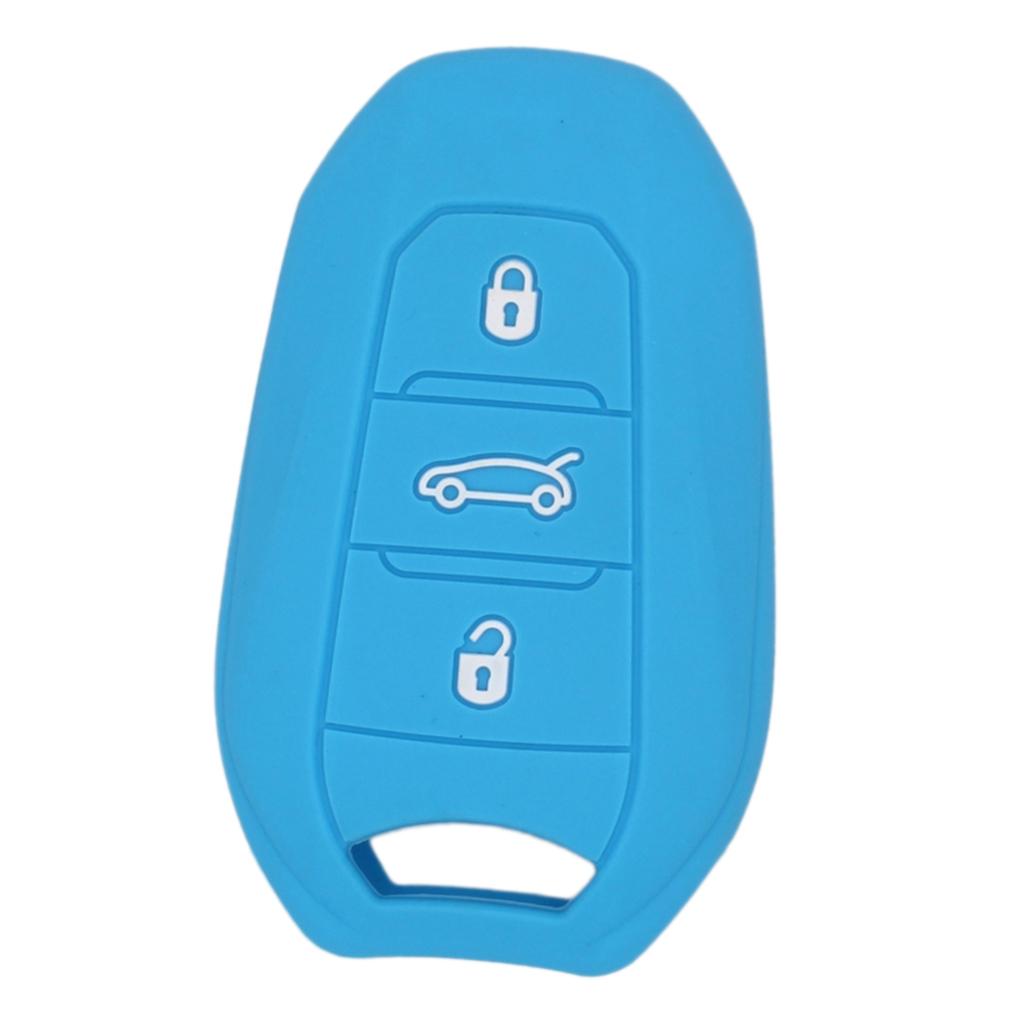 Max Silicone Car Key Cover For AUDI Smart Remote Key Fob Case Shell Light Blue