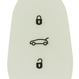 Max Silicone Car Key Cover For AUDI Smart Remote Key Fob Case Shell Light White