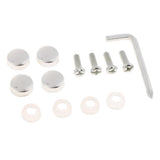 Max Steel License Plate Frame Screws Fasteners + Smooth Screw Caps Set Silver