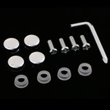 Max Steel License Plate Frame Screws Fasteners + Smooth Screw Caps Set Silver