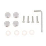 Max Steel License Plate Frame Screws Fasteners + Smooth Screw Caps Set Silver